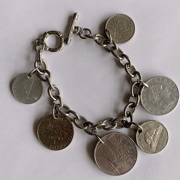 European coins charm bracelet - Picture 6 of 12